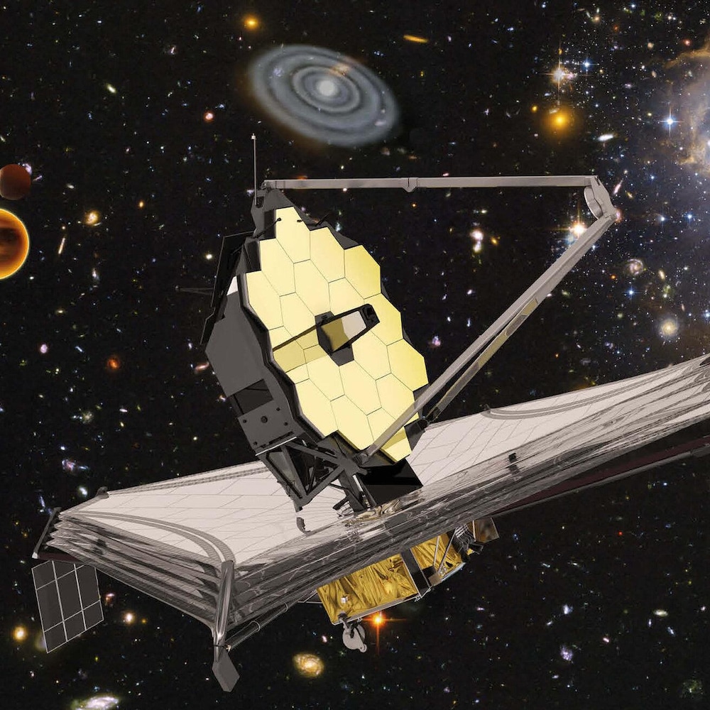 Illustration artistique du télescope James Webb.