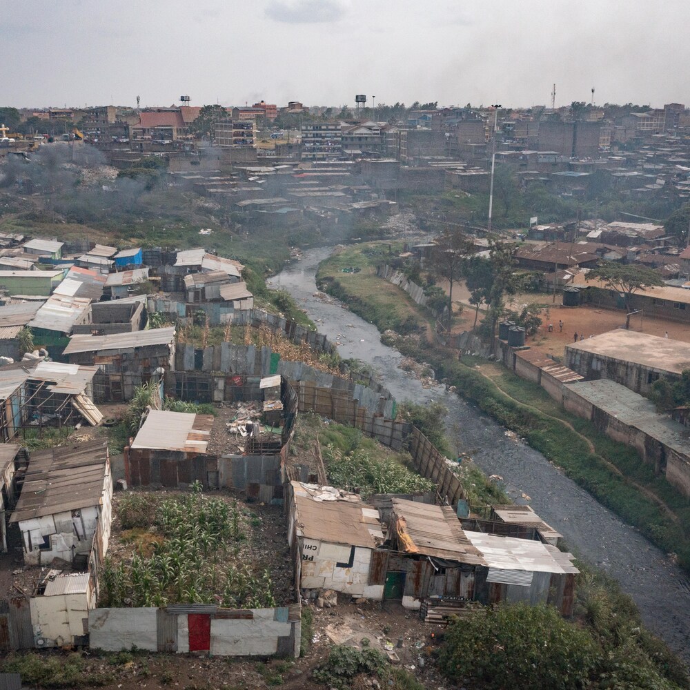 Le bidonville de Nairobi.