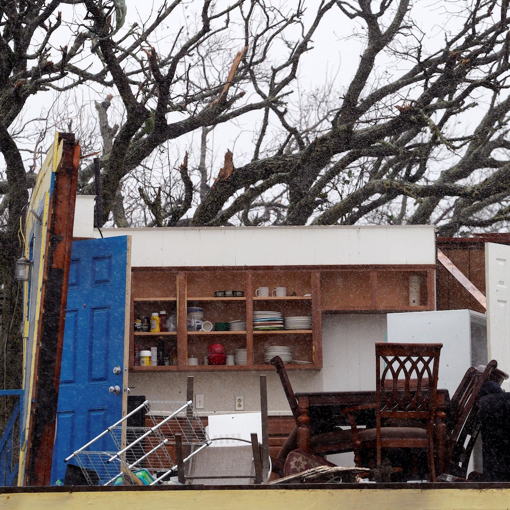 Une maison complètement détruite par un ouragan.