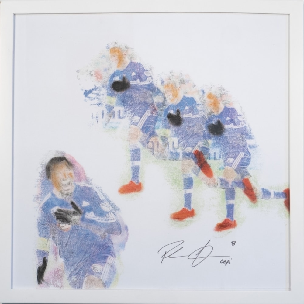 Patrice Bernier, represented as four impressionist figures.