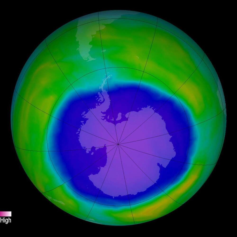 La couche d'ozone au-dessus de l'Antarctique en 2015