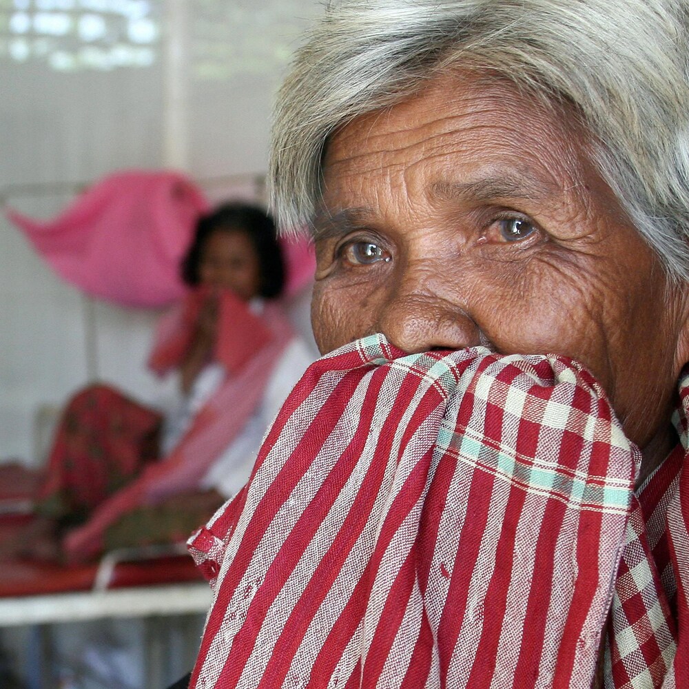 Patients cambodgiens atteints de tuberculose dans un hôpital de la province de Kampong Speu.