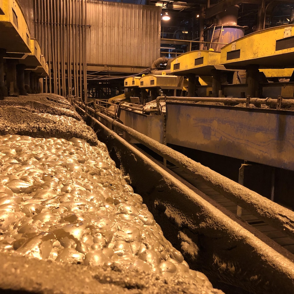 Du minerai transformé en concentré de zinc.