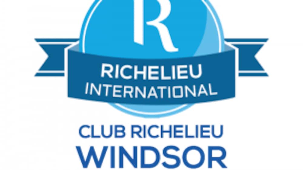 Le logo bleu sur fond blanc du Club Richelieu qui promeut la promotion de la francophonie en milieu minoritaire.