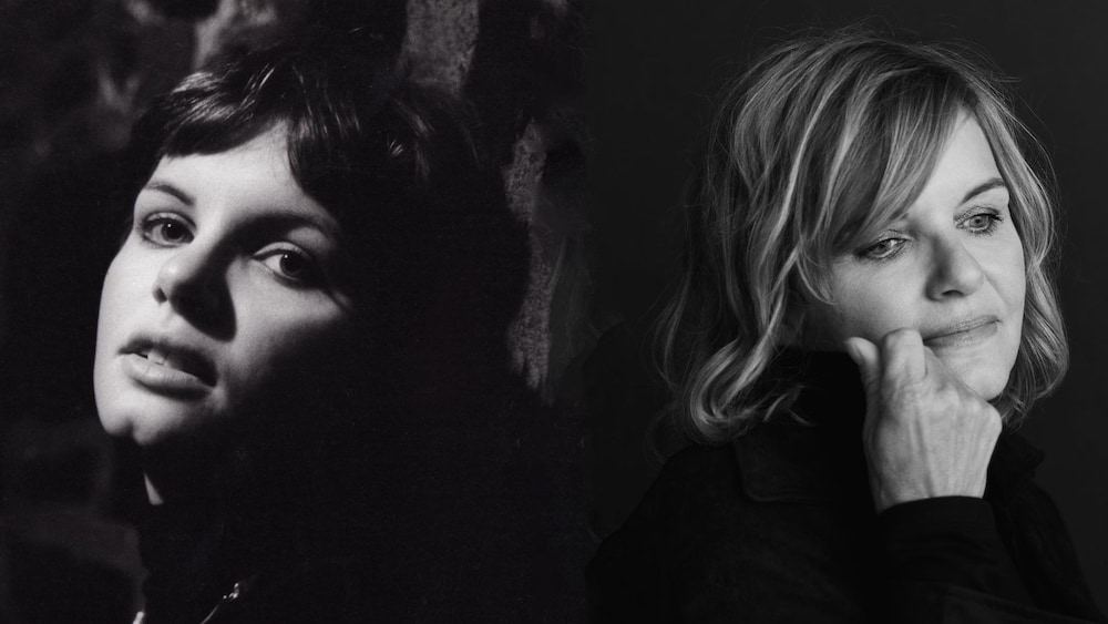 Montage de deux photos en noir et blanc montrant, à gauche, une femme jeune et à droite, une femme mature.