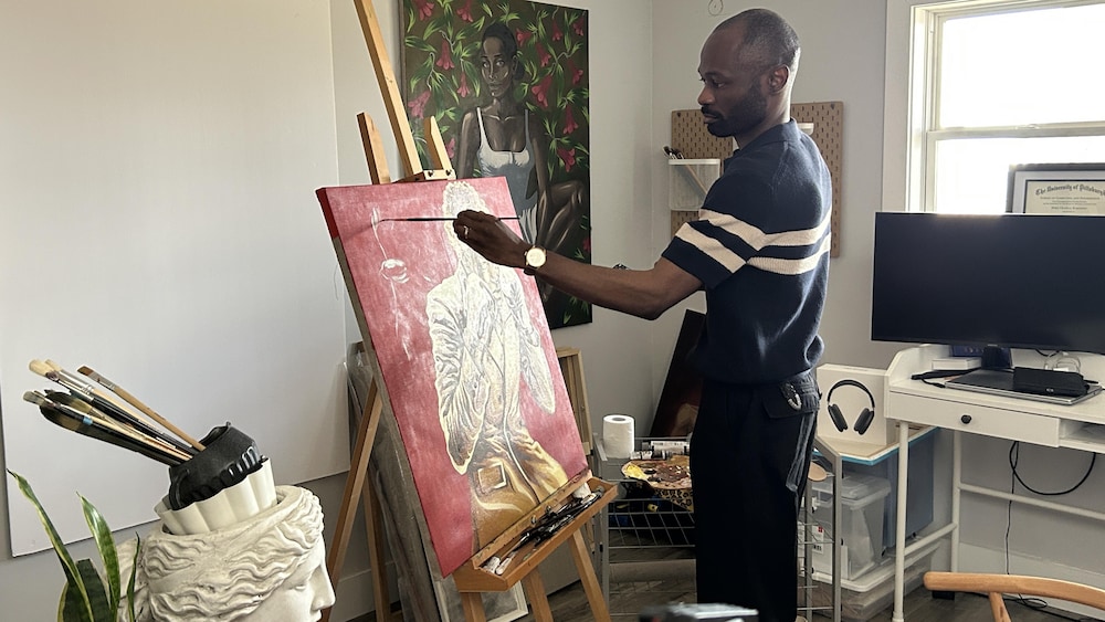 Un artiste qui peint.