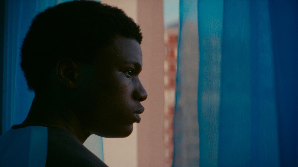 Métropole Films Un jeune homme de profil regarde à travers une fenêtre.