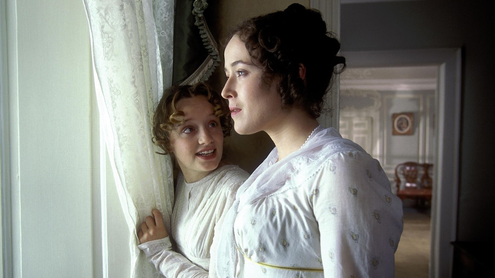  les personnages de Jane et d'Elizabeth Bennet, interprétés par Susannah Harker ainsi que Jennifer Ehle.