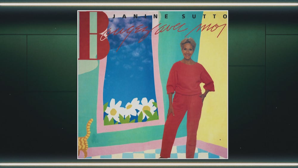 Jean-Sébastien Girard parle de l'album de Janine Sutto à l'émission Je t'attendais. Photo de l'album en question.