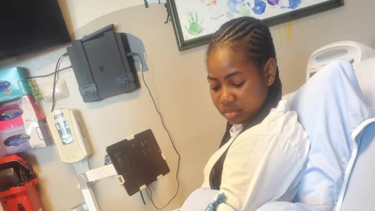 Amirat Fayeni sur son lit d’hôpital à Windsor