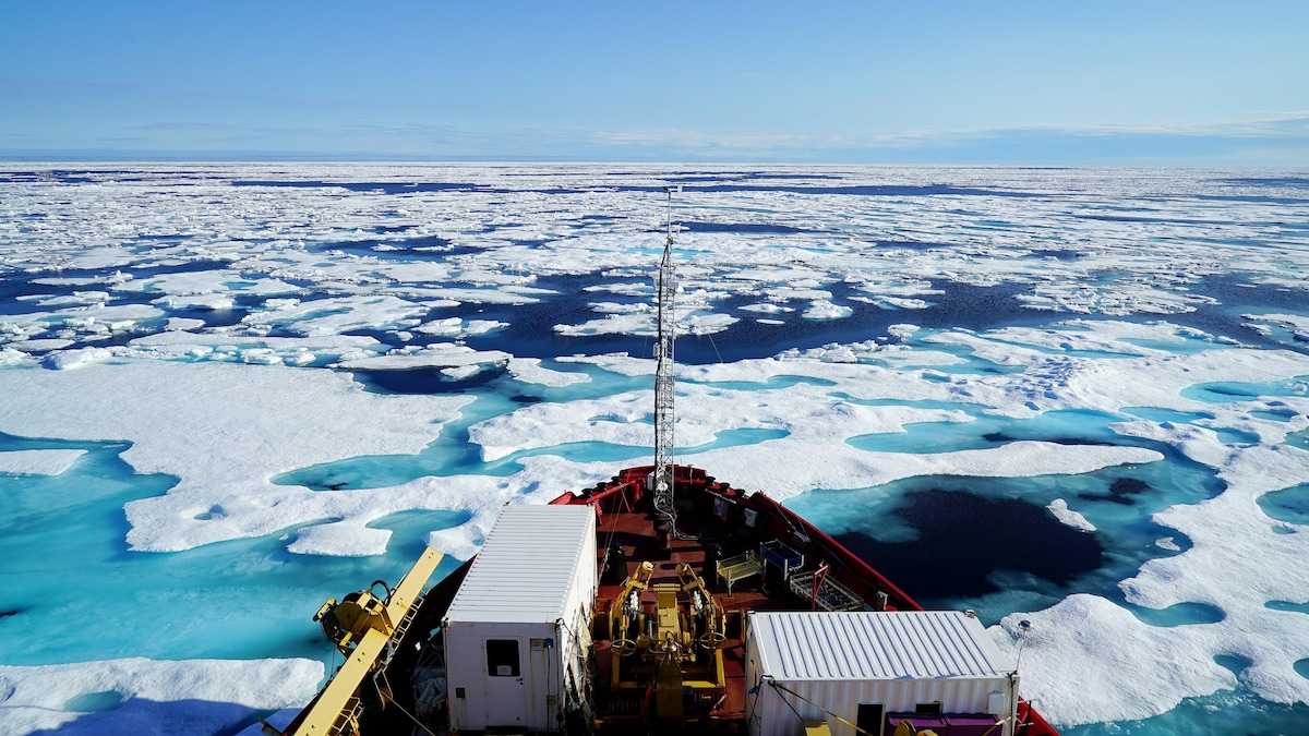 Le brise-glace Amundsen dans le passage du Nord-Ouest.
