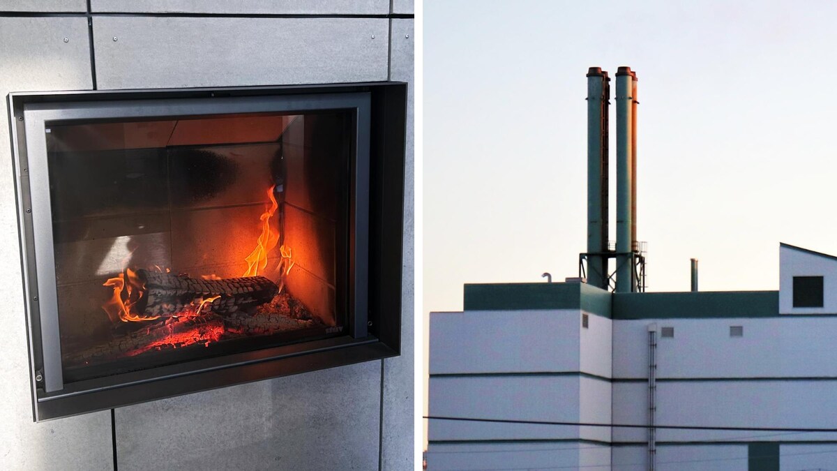 Diptyque composé, à gauche, d’une photo de foyer et, à droite, d’une photo de l’incinérateur de Québec.