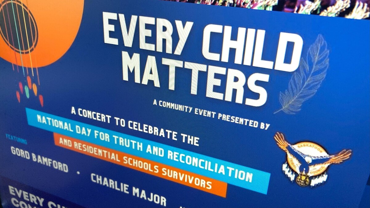 Une affiche promotionnelle du concert-événement Every Child Matter présenté à Saskatoon dans le cadre de la Journée de la vérité et de la réconciliation.