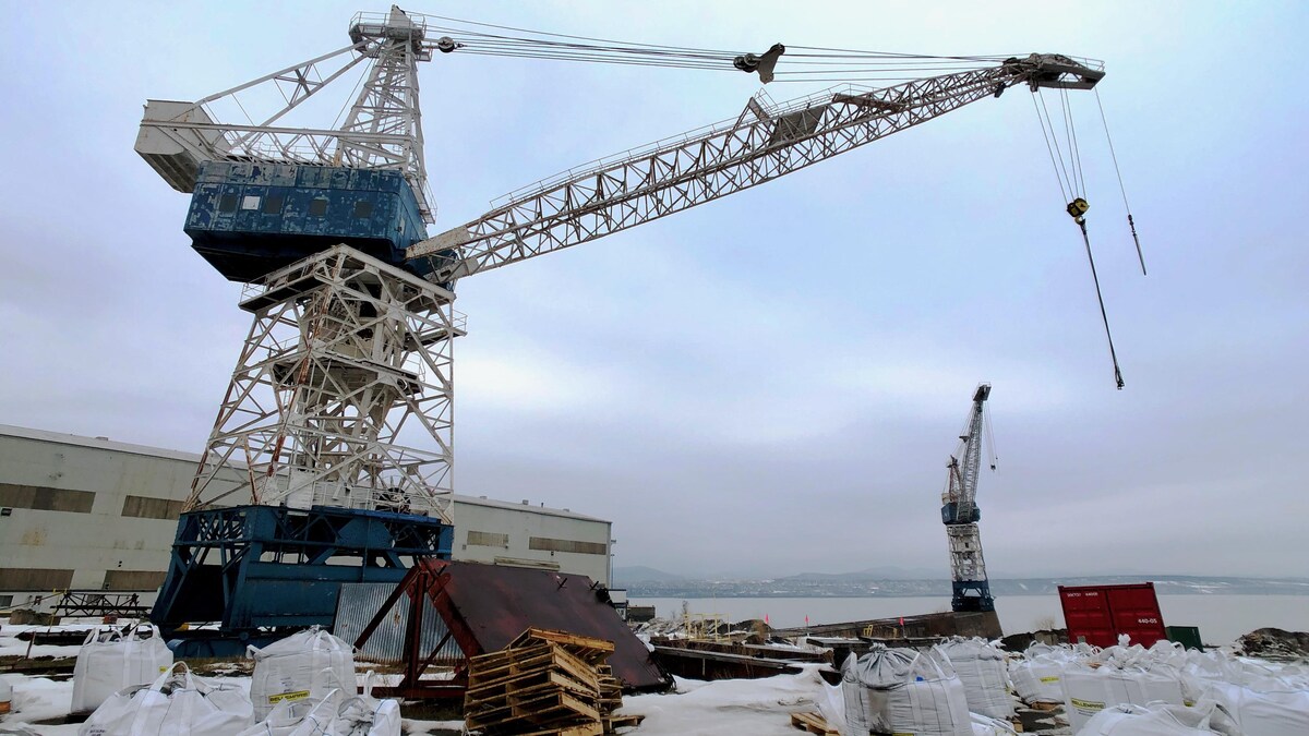 Une grue du chantier Davie.