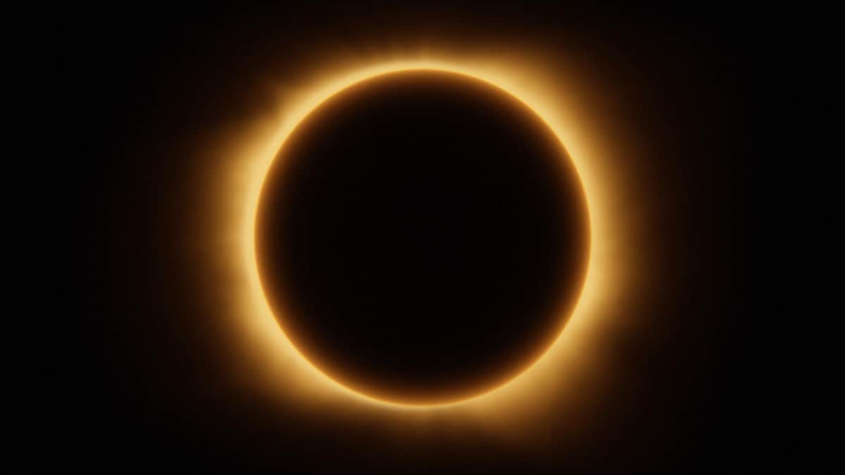 Dessin d’artiste d’une éclipse totale du Soleil.