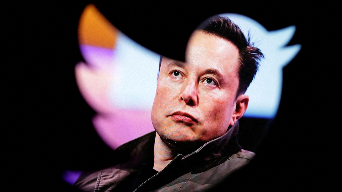 Elon Musk à travers l'oiseau de Twitter. 