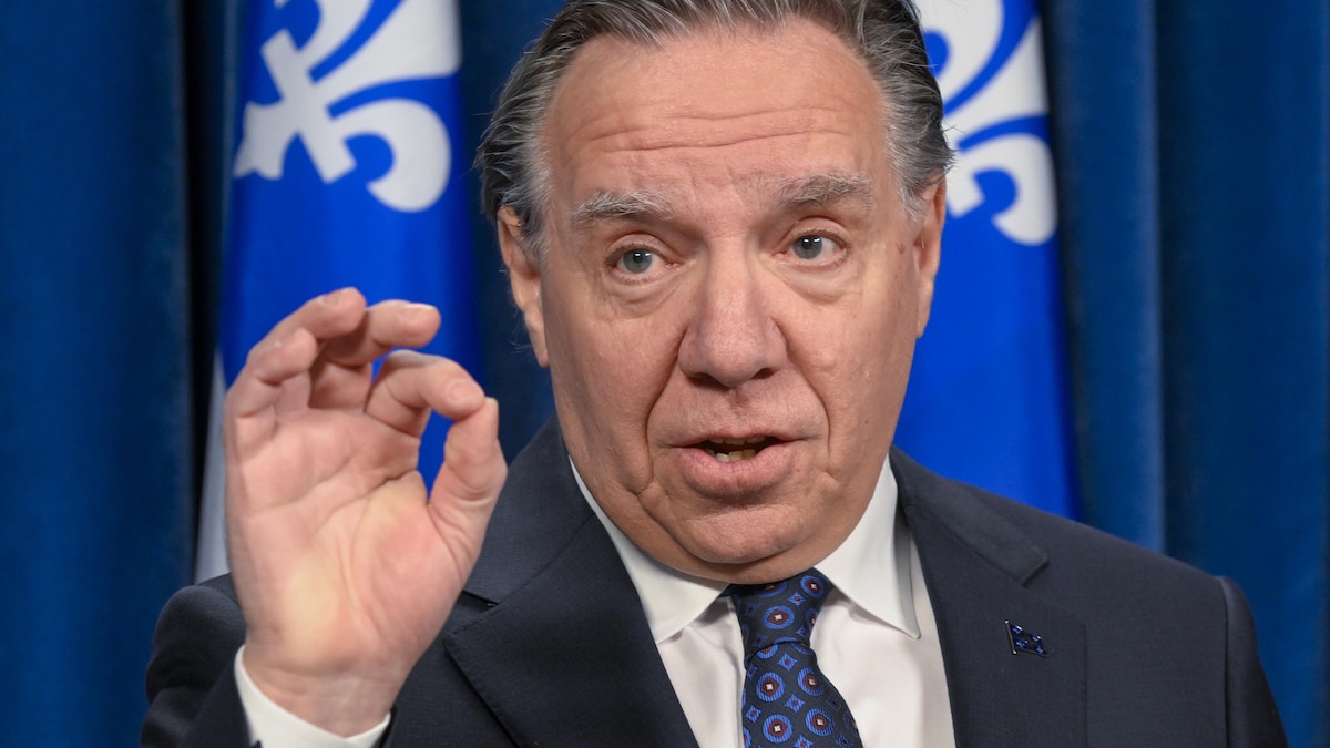 Le premier ministre Legault en point de presse le 22 février dernier.