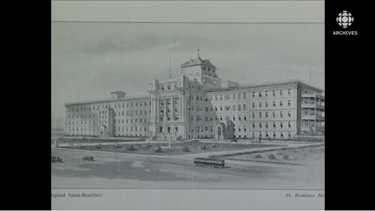 Illustration de la façade de l'Hôpital de Saint-Boniface.