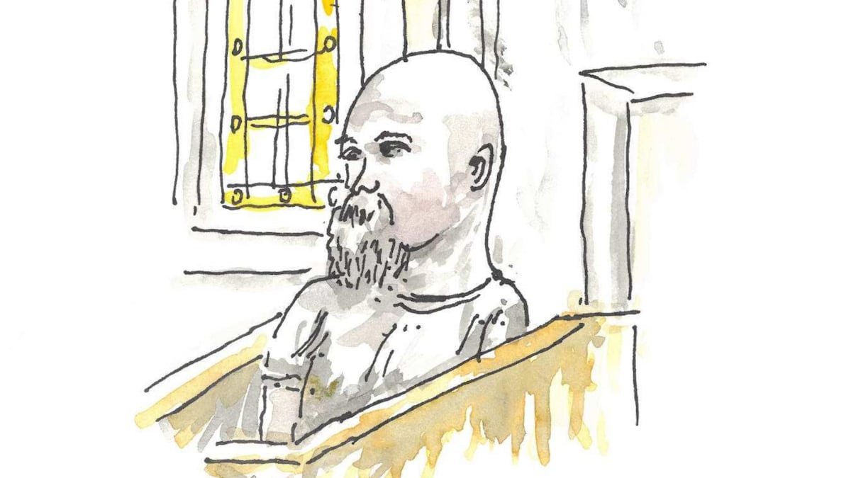 Jeremy Skibicki assis en silence lors du cinquième jour de son procès, le 6 mai 2024.
