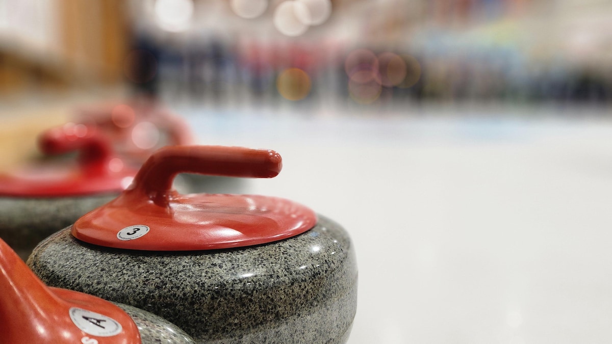 Poster D'art Breveté Sur Pierre De Curling - Décoration Murale Sportive, Cadeau Original