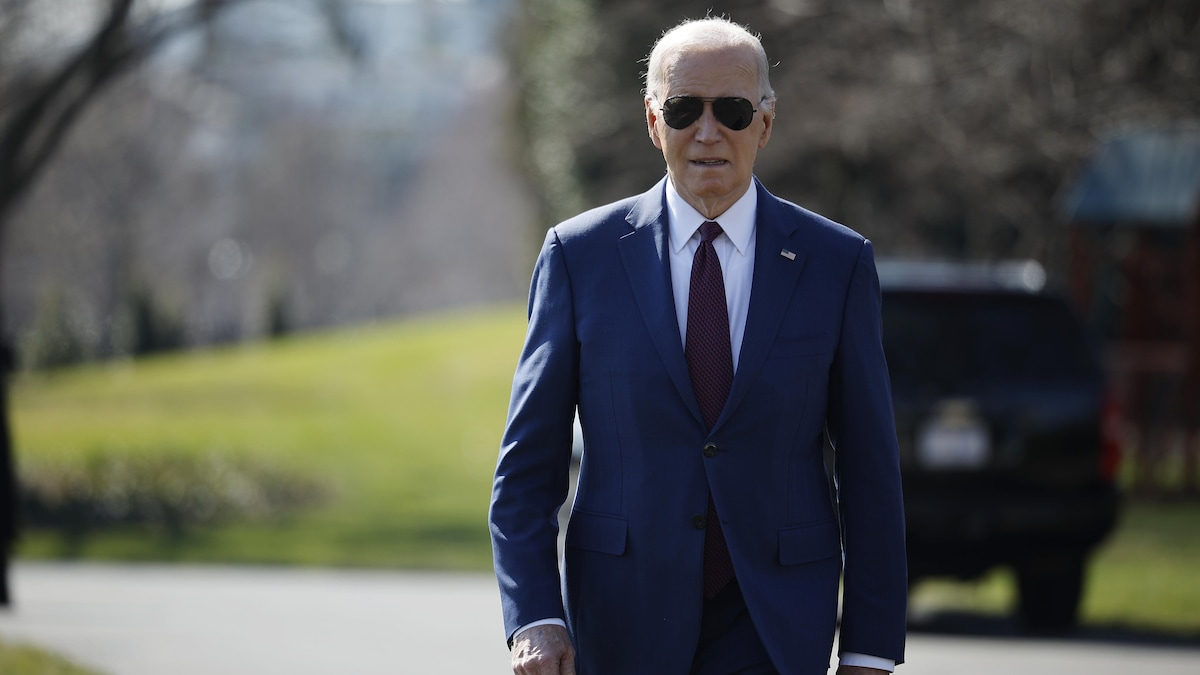 Joe Biden qui quitte la Maison-Blanche pour se rendre en Californie.