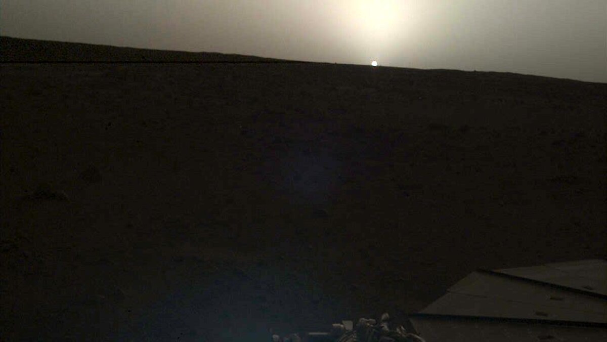 Un coucher de soleil sur Mars.