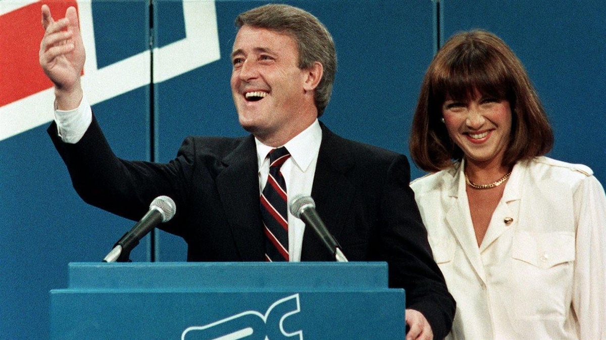 Brian Mulroney et son épouse, Mila, le soir de la victoire électorale du 4 septembre 1984.