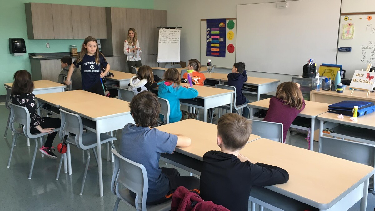 Une classe de l'école de langue française La-Belle-Cloche, à l'Île-du-Prince-Édouard.