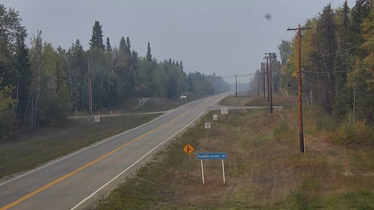 La route 1 à la hauteur de la borne kilométrique 468. 