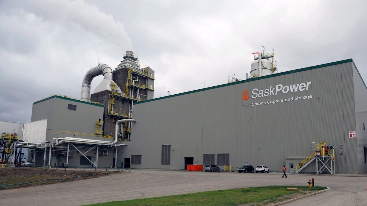 L'installation de captage et de stockage du carbone de SaskPower est photographiée à la centrale électrique de Boundary Dam à Estevan, en Saskatchewan.