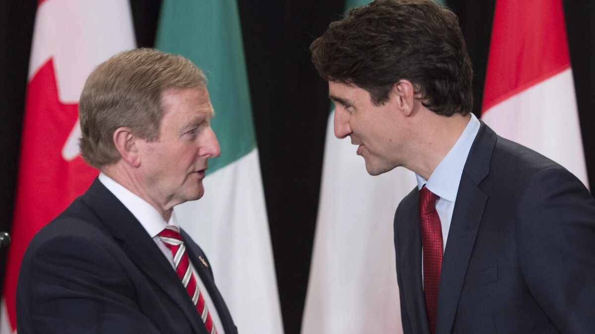 Le premier ministre irlandais, Enda Kenny, a rencontré le premier ministre canadien Justin Trudeau, jeudi.