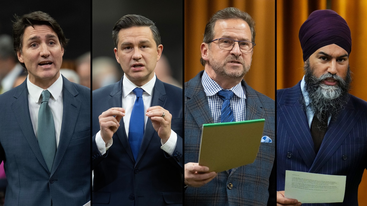 Justin Trudeau, Pierre Poilievre, Yves-François Blanchet et Jagmeet Singh. 