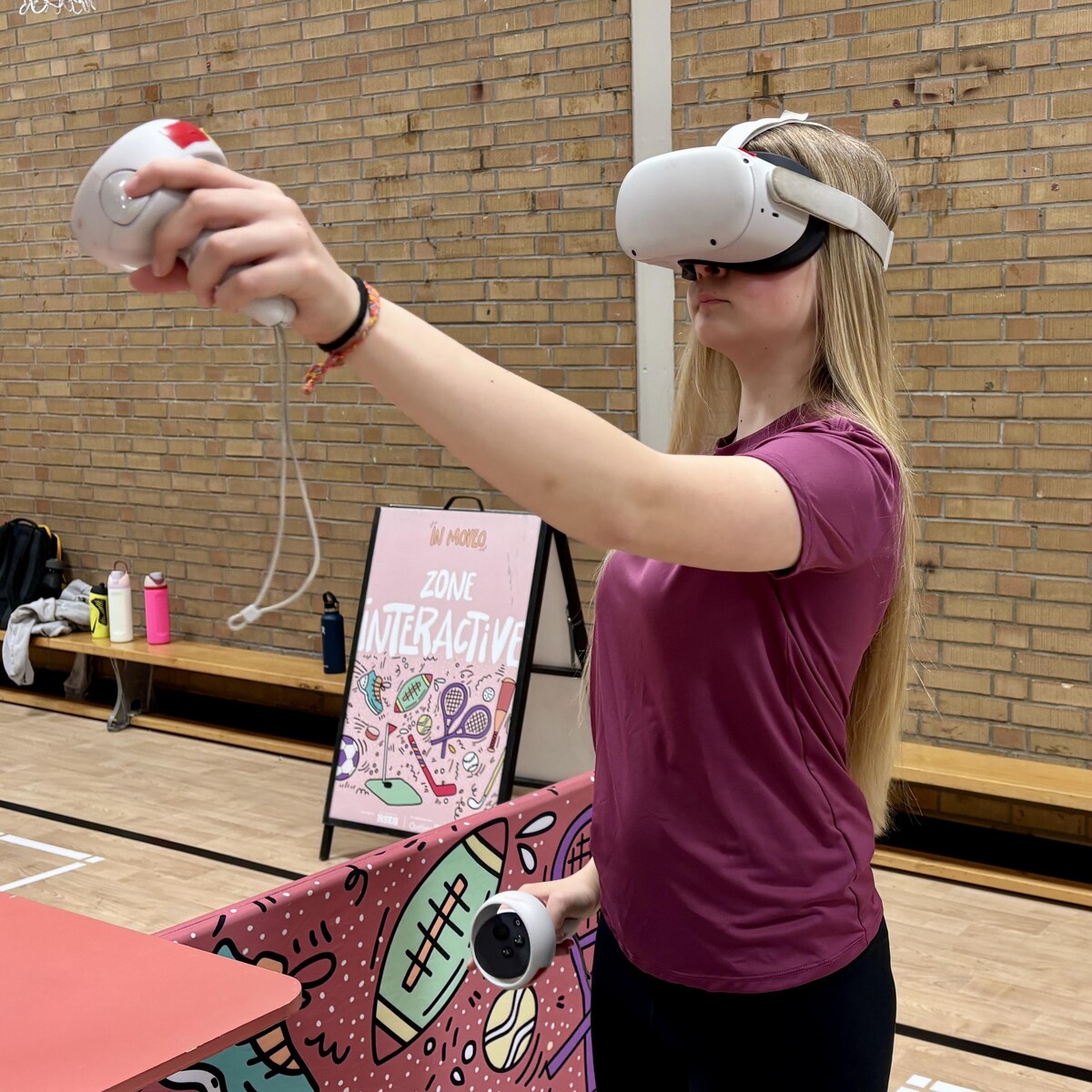 student using VR technology