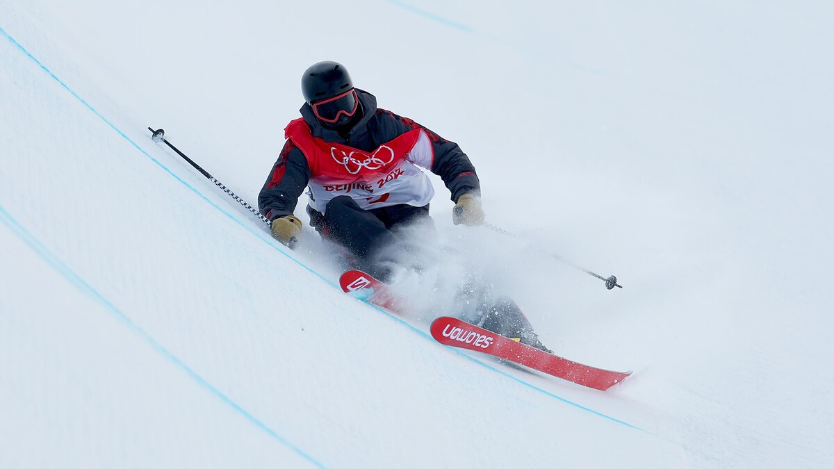 Noah Bowman lors de sa troisième descente en finales de demi-lune à Pékin. 