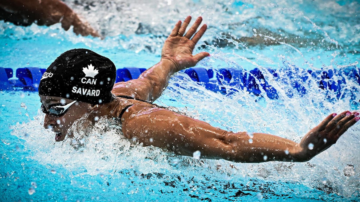 La nageuse Katerine Savard en action.