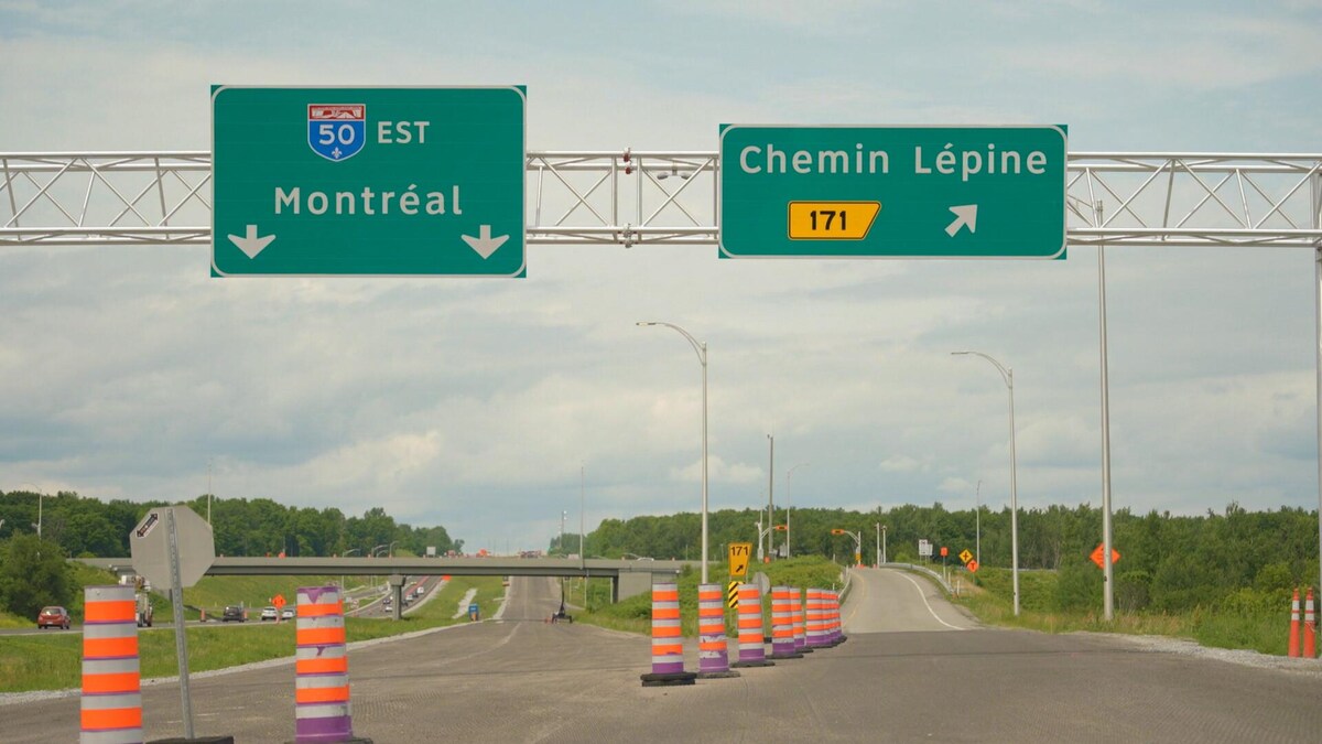 L'autoroute 50 en travaux.
