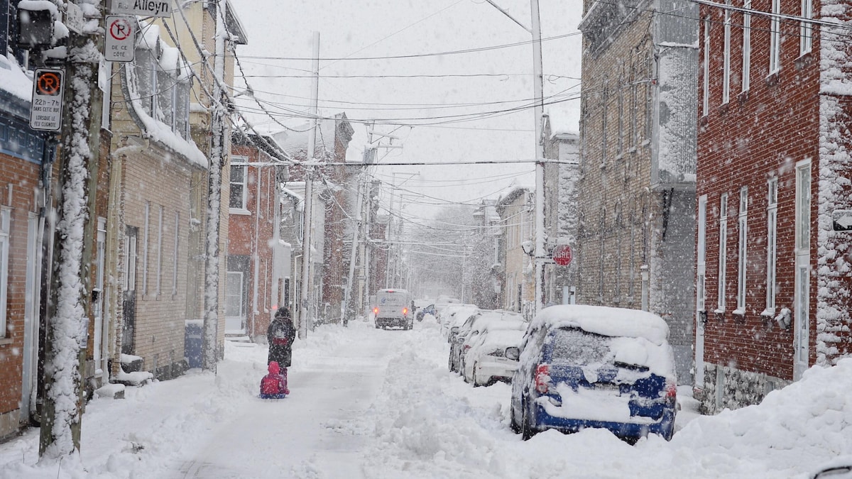 Une rue de Québec en hiver.
