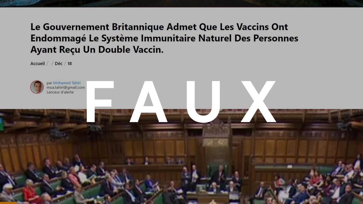 Non Londres N A Pas Dit Que Le Vaccin Anti Covid 19 Detruisait Le Systeme Immunitaire Coronavirus Radio Canada Ca