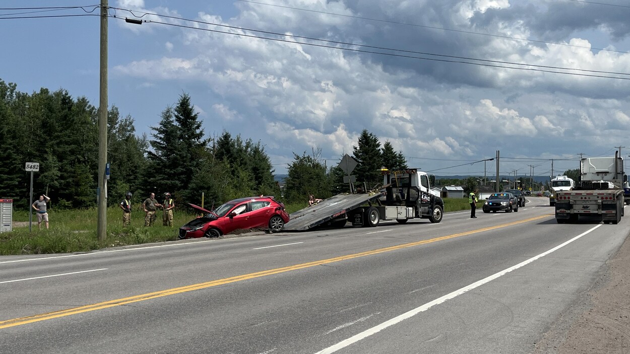 Un accident sur le chemin SaintAnicet à La Baie fait une blessée