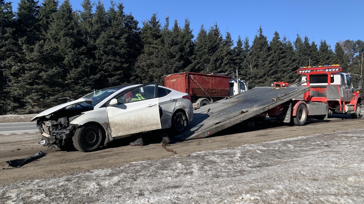 Collision avec un arbre en bordure de l’A55 à Trois-Rivières
