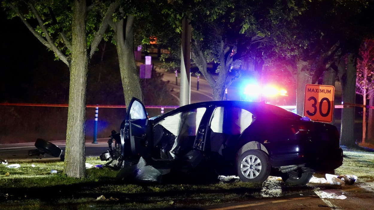 Sortie de route à Laval : une morte et trois blessées