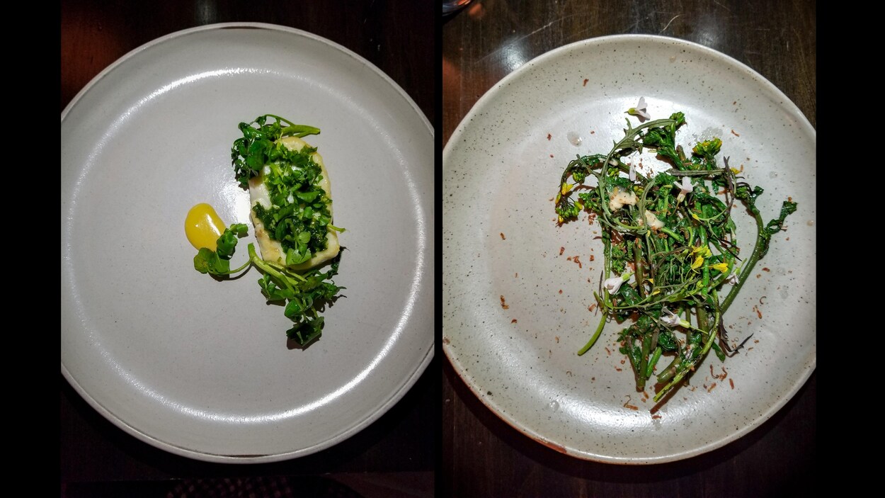 Deux photos de plats juxtaposées