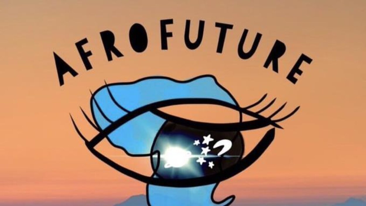 Une affiche avec le logo d'un festival, s'apparentant à un oeil dessiné par-dessus un croquis de la forme des États-Unis.