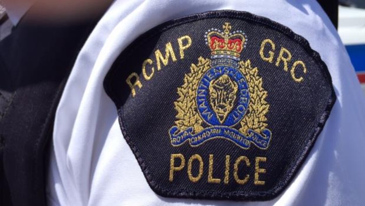Gros plan sur l'écusson de la gendarmerie sur l'uniforme d'un agent.