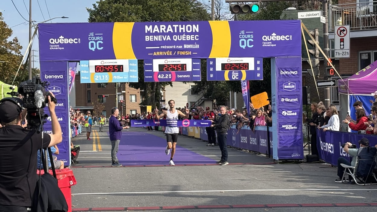 Alexis Lepage remporte le marathon de Québec | Radio-Canada
