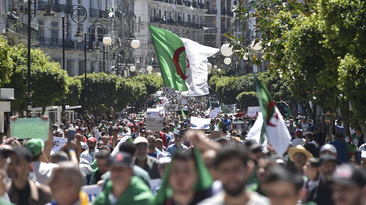 Des milliers d'Algériens défilent dans les rues d'Alger.