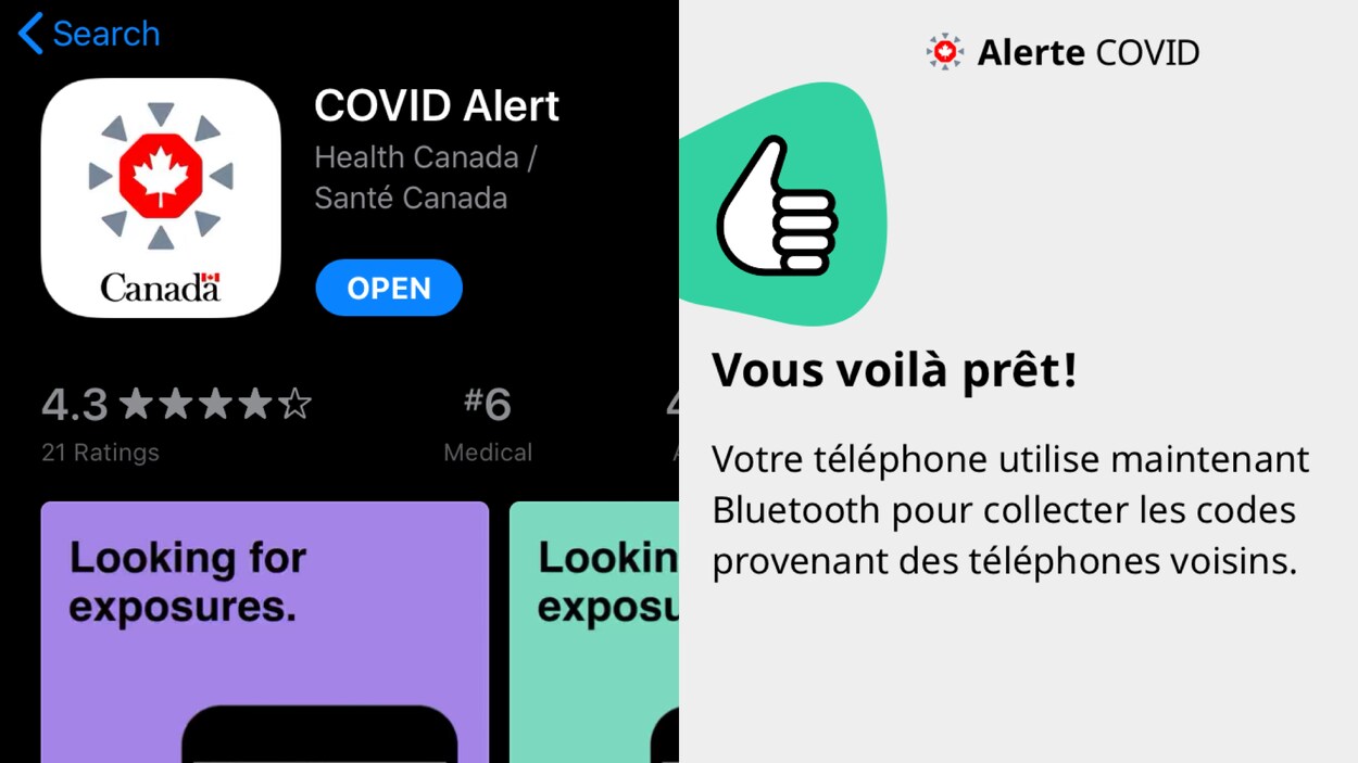 Captures d'écran de l'application