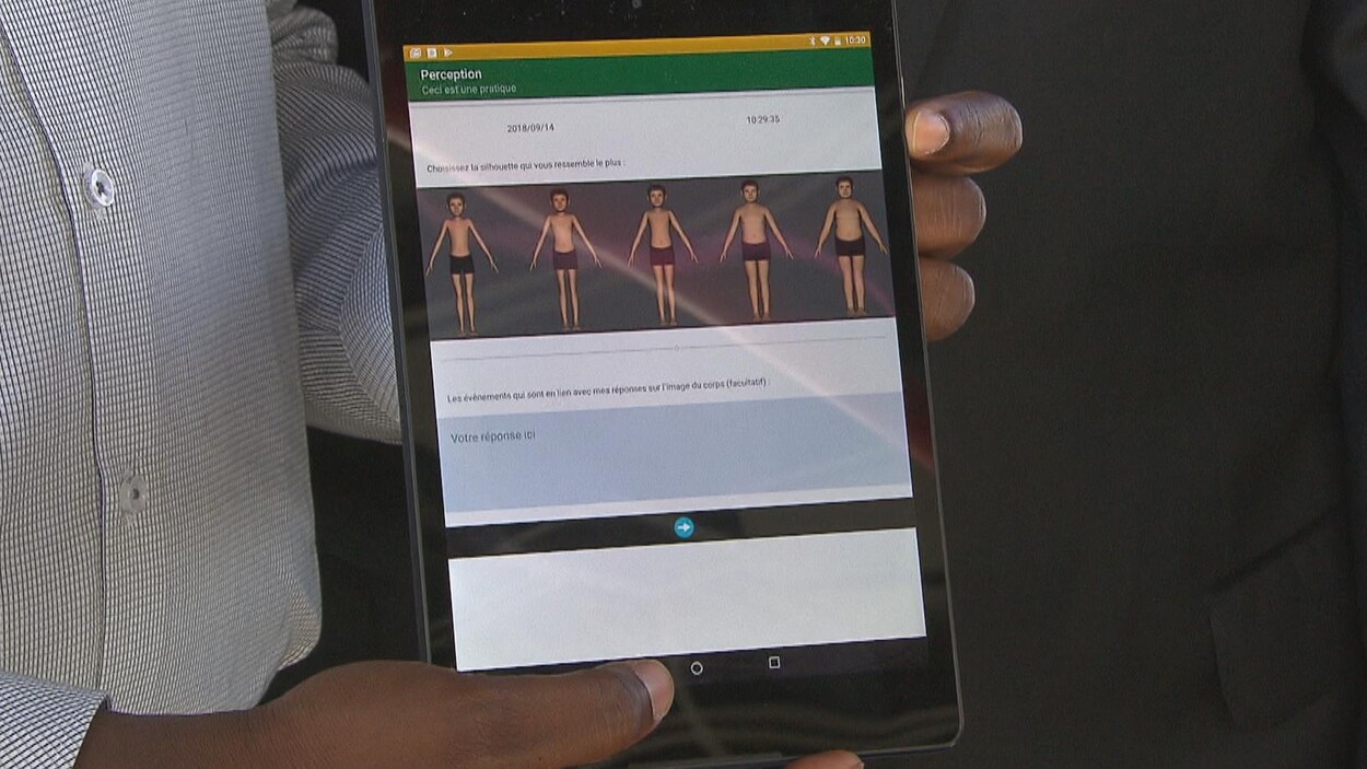 Application sur une tablette. Application sur une tablette.