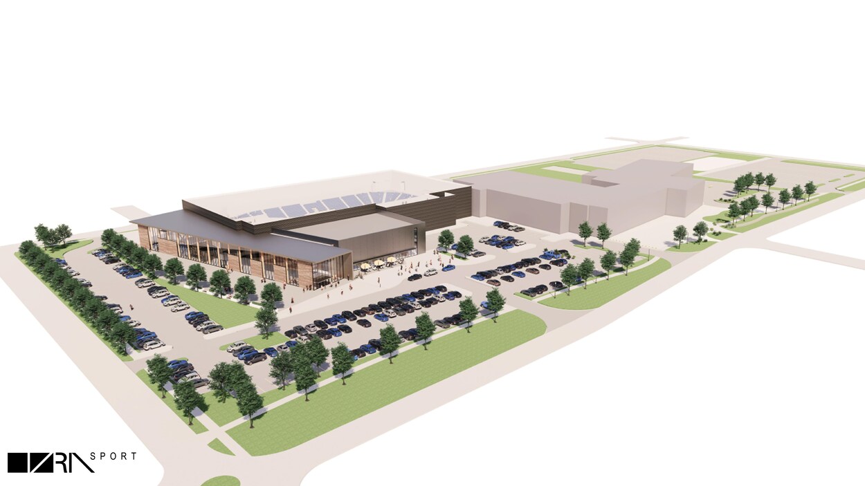 Dessin d'architecte du projet de complexe communautaire à Steinbach.