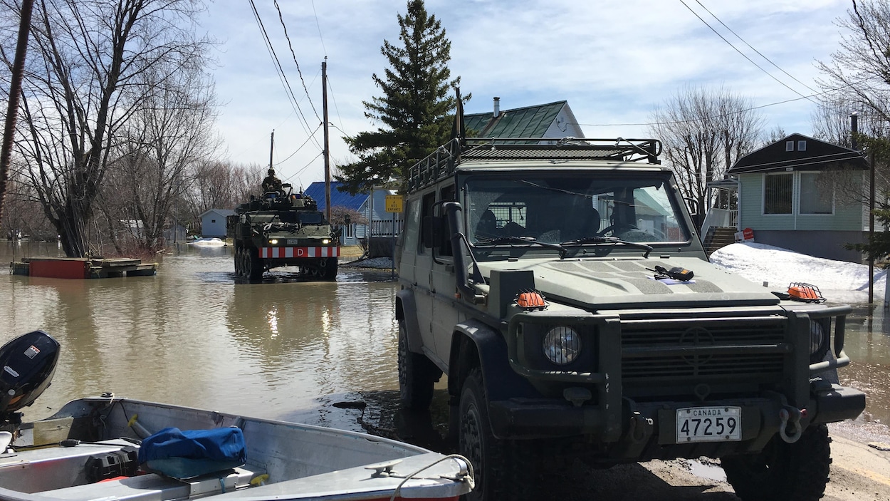 L'armée est en renfort dans la zone sinistrée de la municipalité de Maskinongé.
